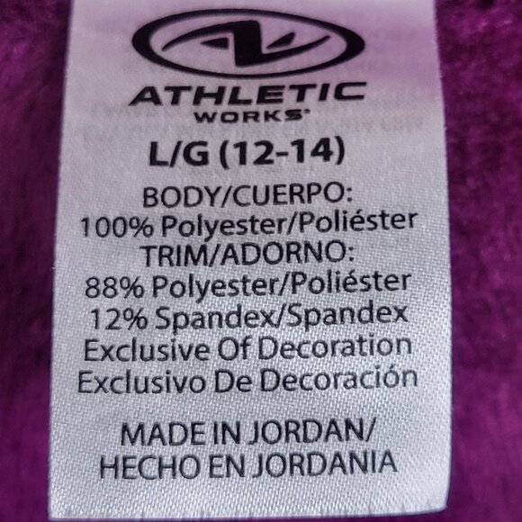 Athletic Works Purple Fuzzy Fleece Jacket Full Zip Size Large - Picture 3 of 4